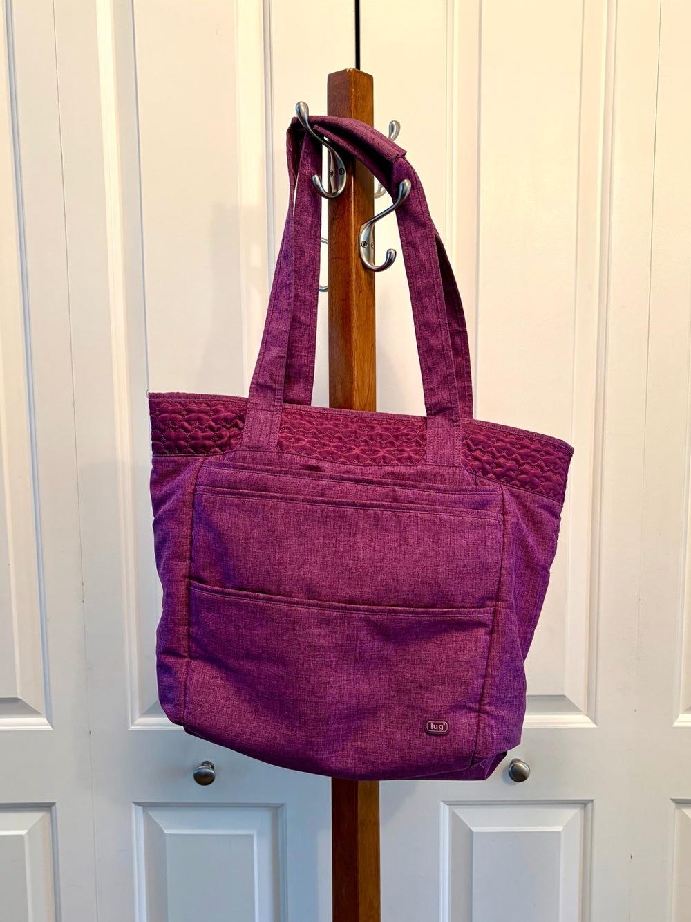 lug Original Puddle Jumper Travel Tote in Heathered Plum - Picture 3 of 16